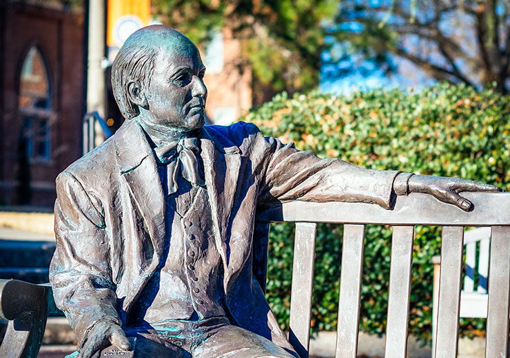 Photo of a status on the Mercer campus